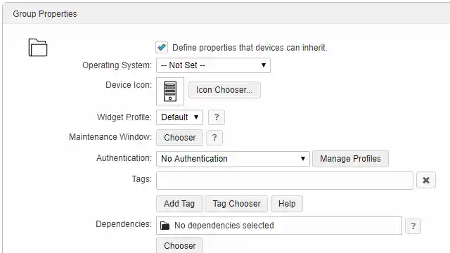 Screenshot of Group Property settings on the FrameFlow interface.